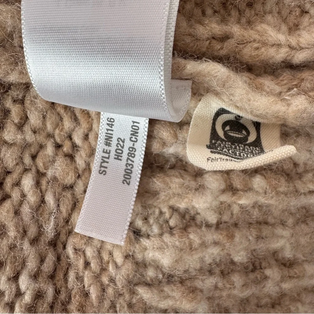 Madewell Wool Space-Dyed Long Oversized Cardigan Sweater Beige Medium